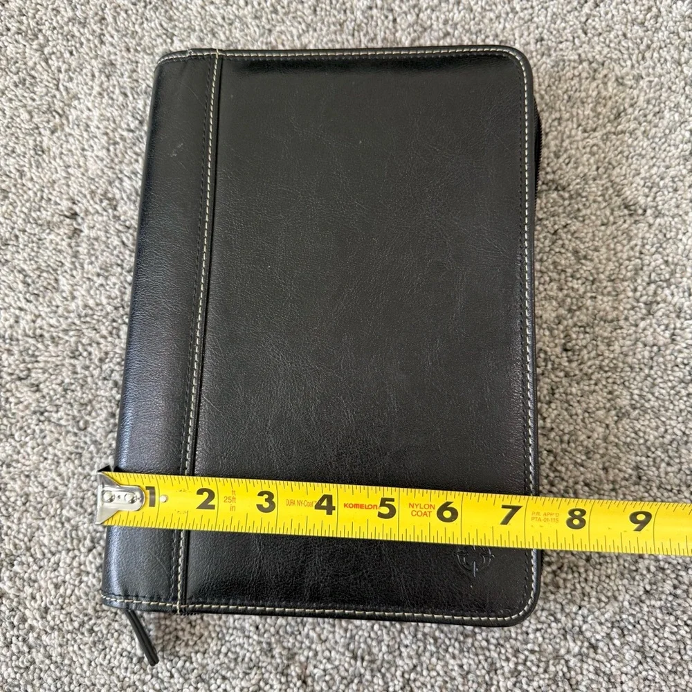 Franklin Covey Black Zip Around Leather 7 Ring Compact Planner 5.5 X 8.5 Inches - Picture 12 of 14